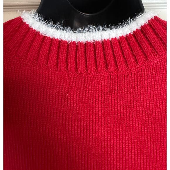 Major Label XS Red Christmas Flamingo Palm Tree Sweater Vest Holdiay Ugly EUC - Picture 6 of 10